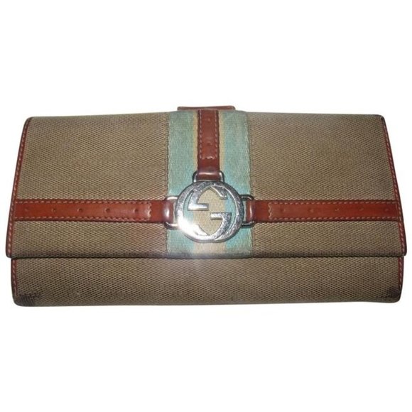 Gucci RARE Web Reins Britt Blondie Khaki Canvas - Picture 1 of 11